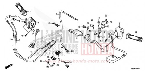 LEVIER DE GUIDON/COMMUTATEUR/CABLE CRF250RLAK de 2019